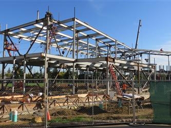 J wing during construction