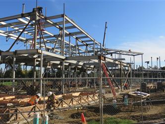 J wing during construction